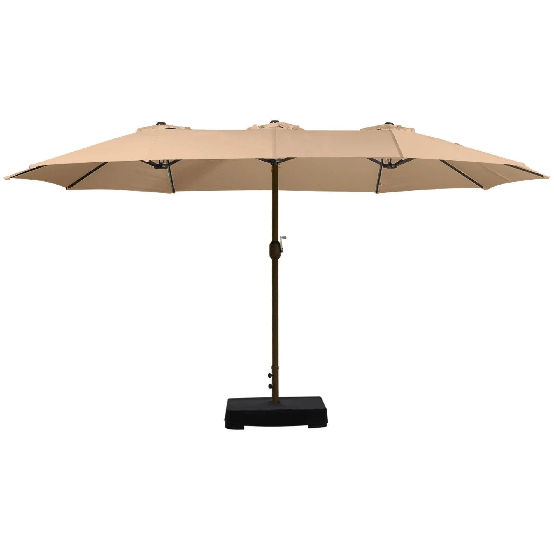 15 ft. Double Sided Patio Market Umbrella with Base Stand - Aoodor